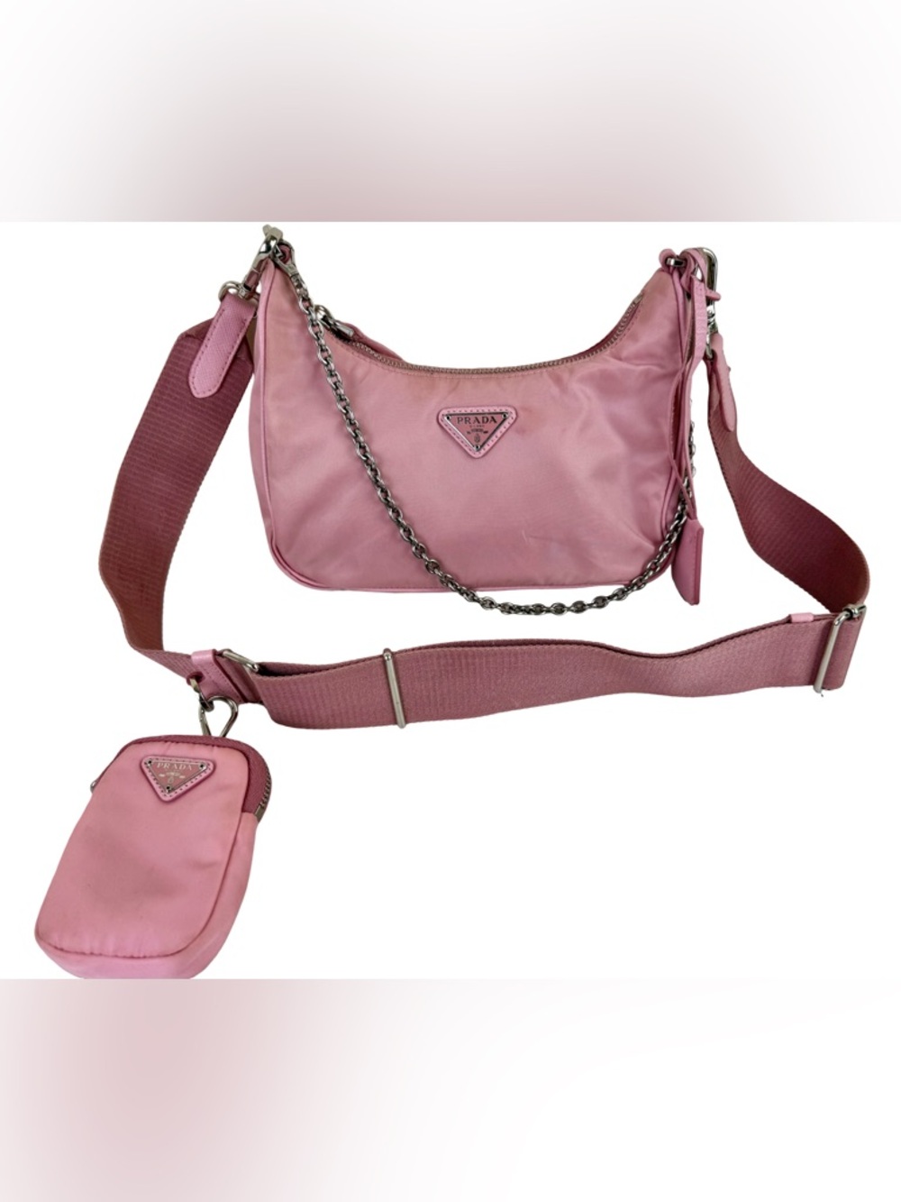 PRADA RE-EDITION 2005 CROSSBODY BAG IN ROSE PUNK RE-NYLON